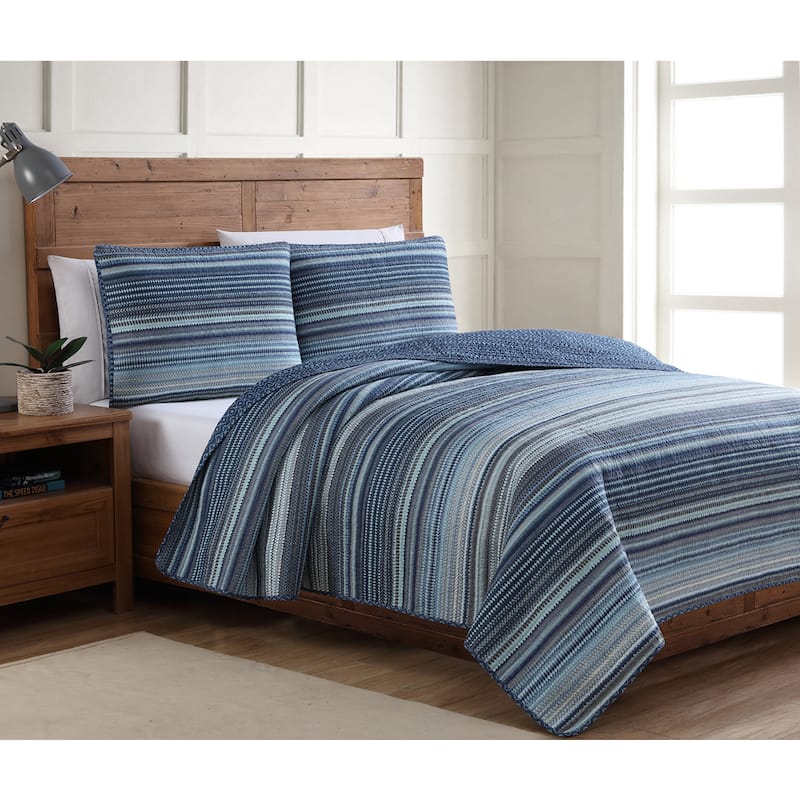 The Curated Nomad Flora Blue Quilt Set