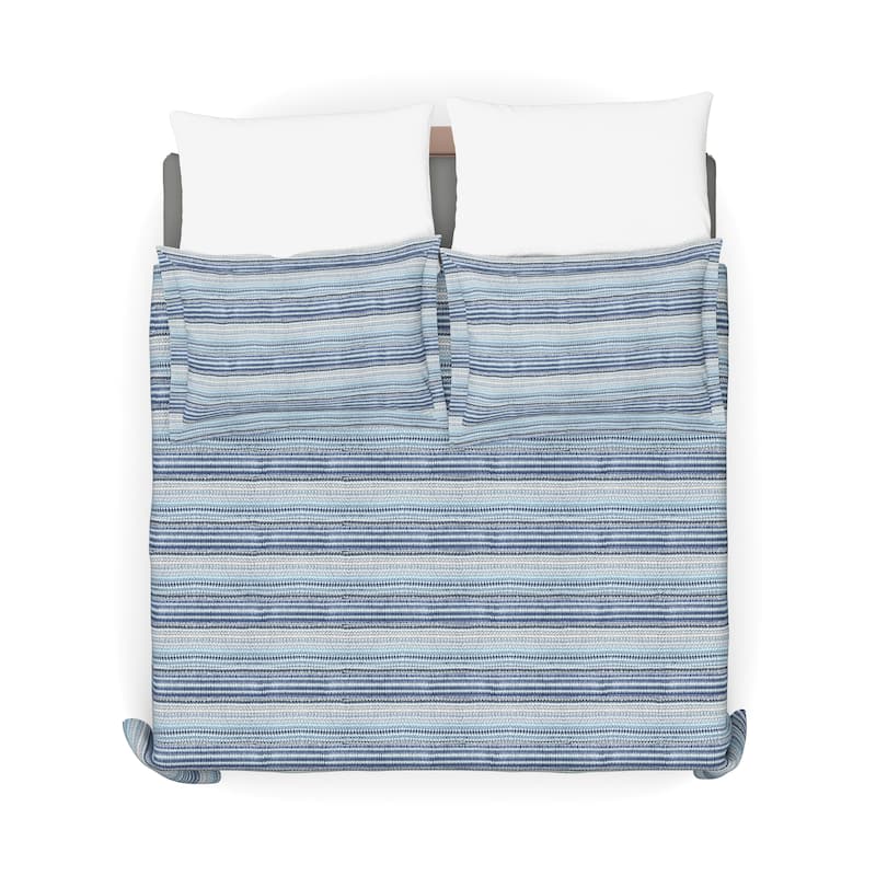 The Curated Nomad Flora Blue Quilt Set