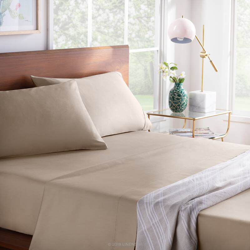 Carbon Loft Clarke 600 Thread Count Soft Cotton Blend Bed Sheet Set - Brown - California King - 4 Piece