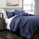 Lush Decor Ravello Pintuck 5-piece Comforter Set - Navy - Full - Queen