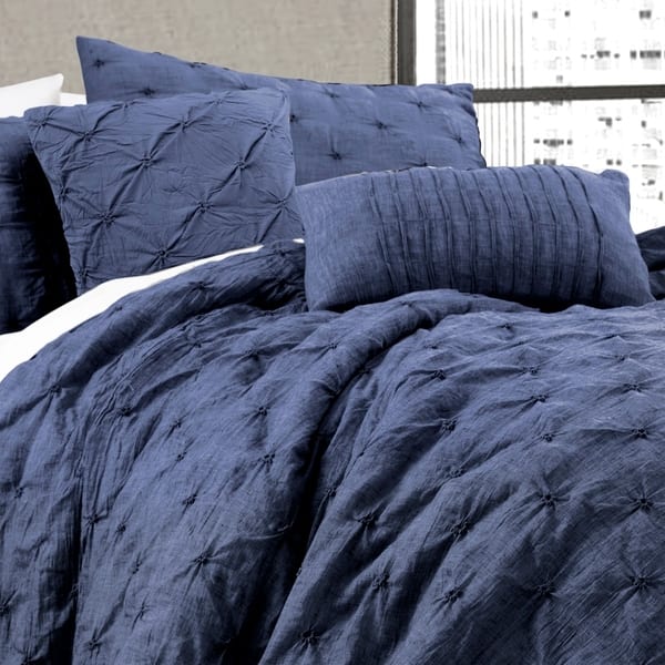 Shop Lush Decor Ravello Pintuck 5 Piece Comforter Set Overstock