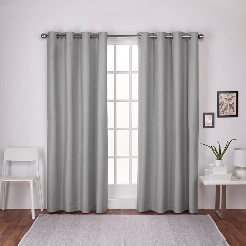 Strick & Bolton LeWitt Thermal Textured Linen Curtain Panel Pair - 54X84 - Dove Grey