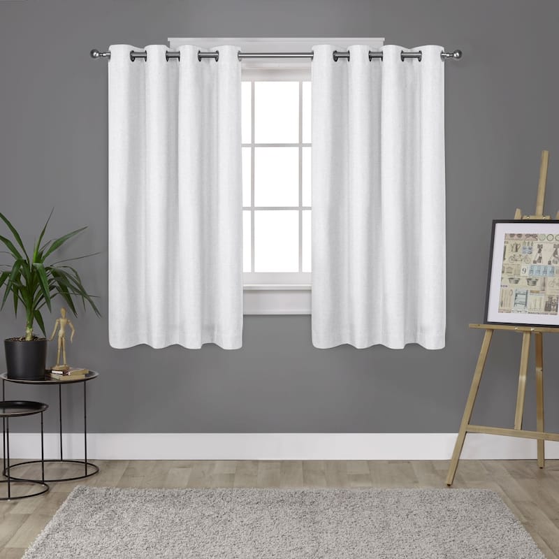 Strick & Bolton LeWitt Thermal Textured Linen Curtain Panel Pair - 52X63 - Winter White