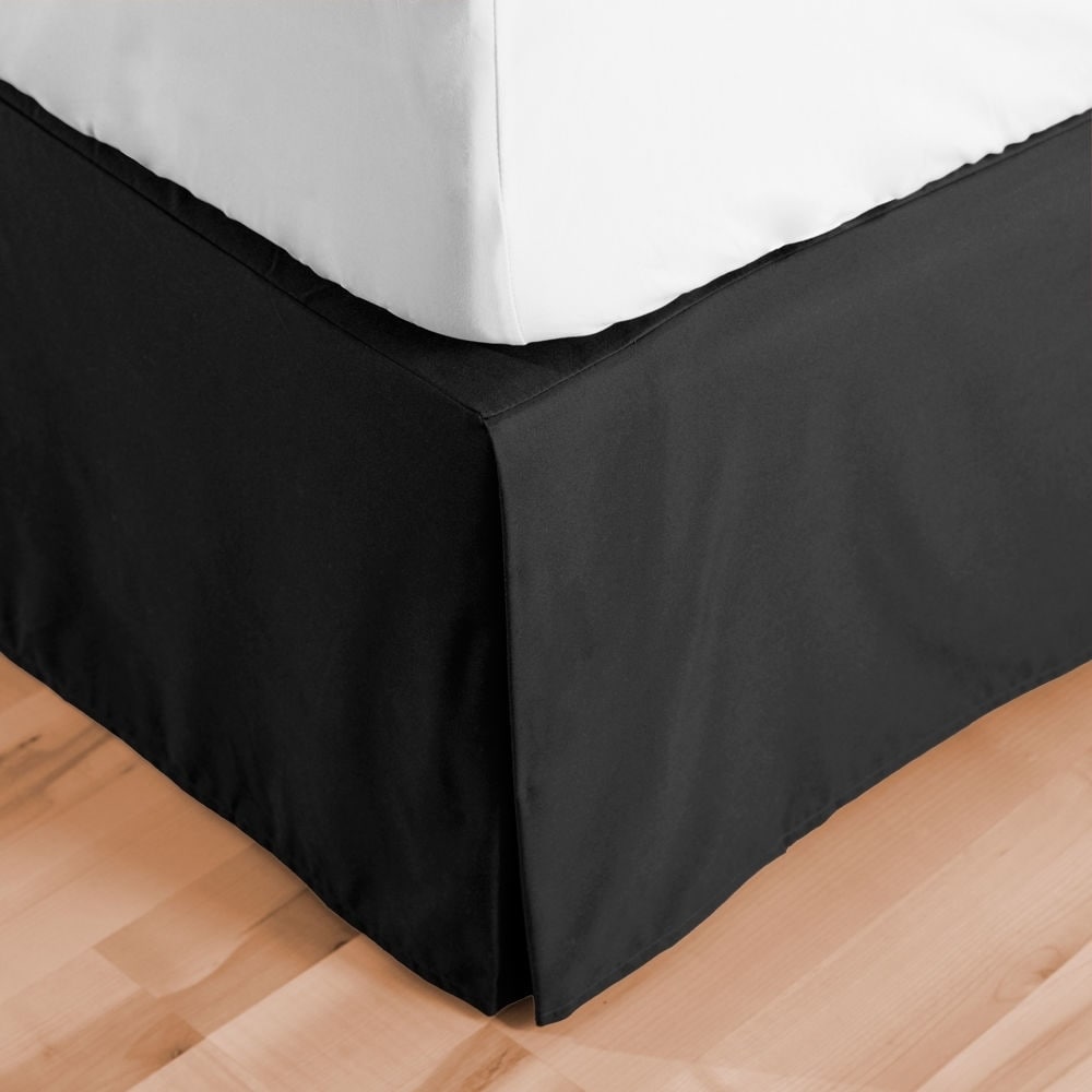 Bed Skirts Home & Garden 21 " QUEEN BLACK BED SKIRT TAILORED OR PLEATED