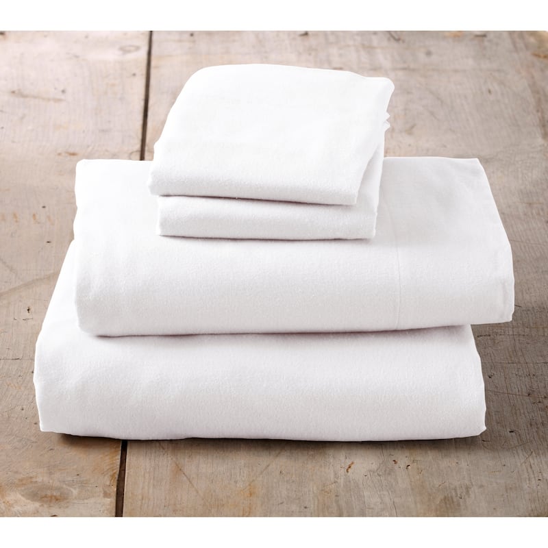 Home Fashion Designs Nordic Collection Extra Soft 100 Cotton Flannel Deep Pocket Bed Sheet Set - Winter White - Full