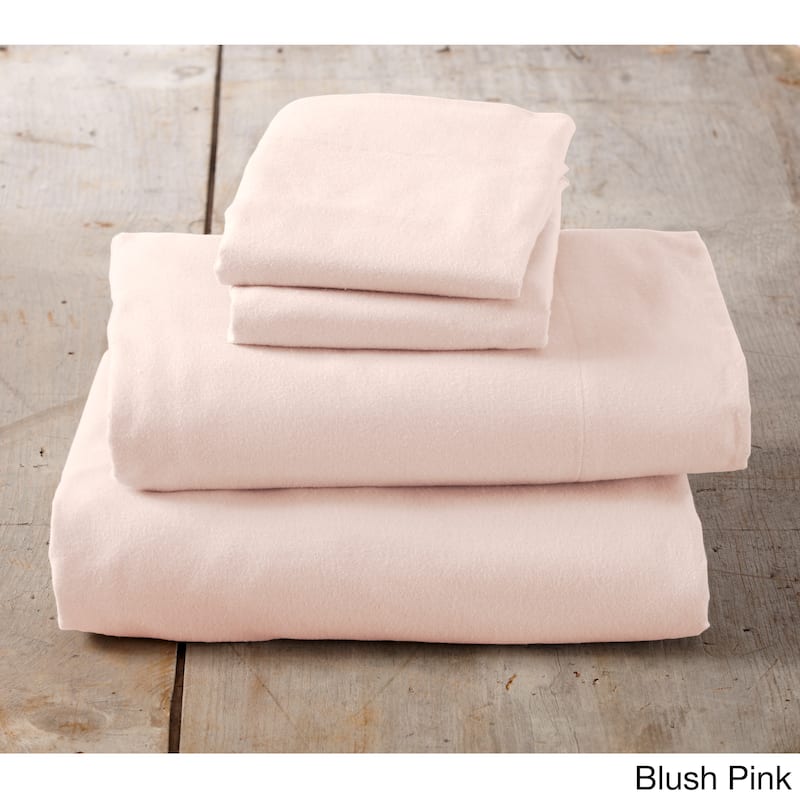 Home Fashion Designs Nordic Collection Extra Soft 100 Cotton Flannel Deep Pocket Bed Sheet Set - Blush Pink - King