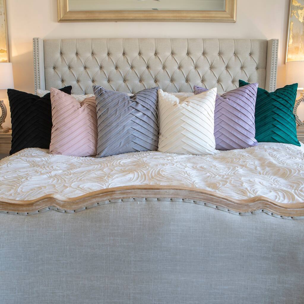 20x20 James Pleated Velvet Pillow