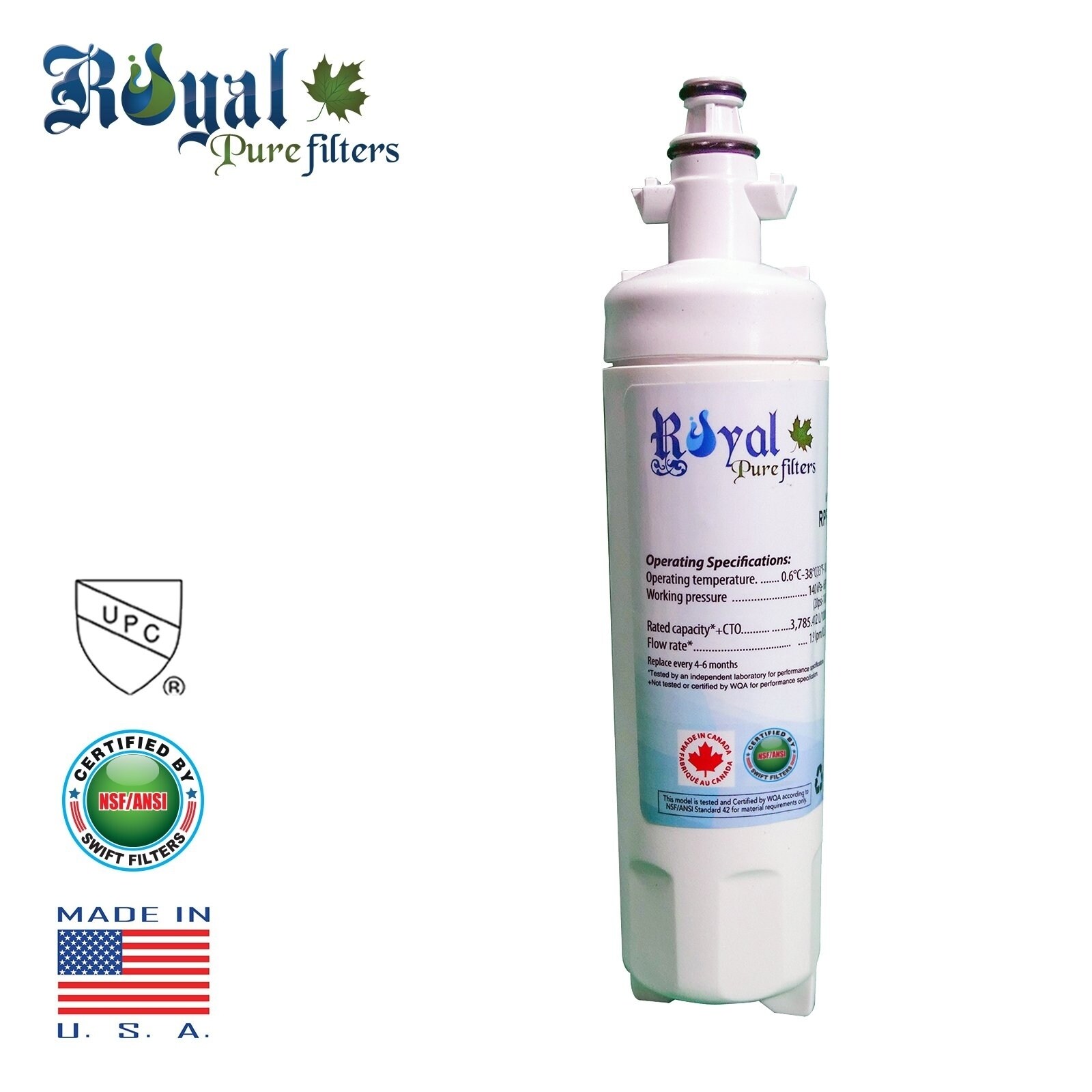 thumbnail image 2 of Royal Pure LT700P Refrigerator Water Filter – Replaces LG ADQ36006101, Kenmore 9690 2 of 2