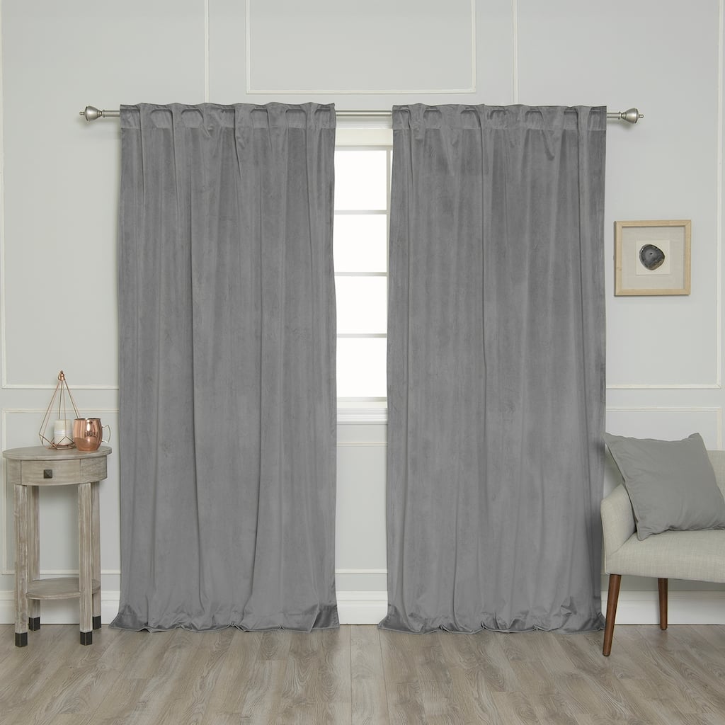 Aurora Home Luster Velvet Rod Pocket Curtain Panel