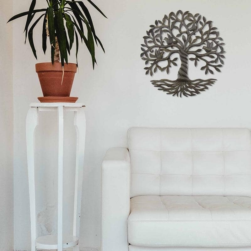 Handmade Twisted Tree of Life Metal Wall Art (Haiti)