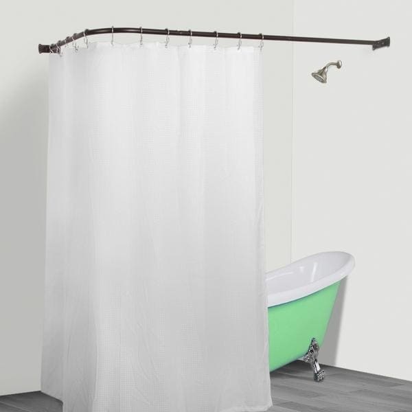 corner shower rods and curtains