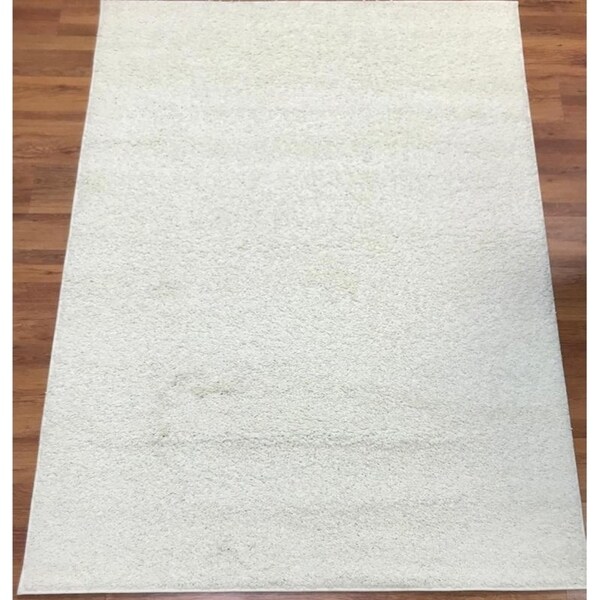 Antep Rugs Star Shaggy Collection STS2 Cozy Star Solid Area Rug Cream - 8' x 10'