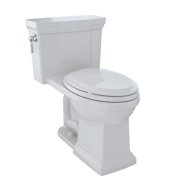 Toto Legato Elongated 1.28 GPF One-Piece Universal Height Toilet, Cotton White