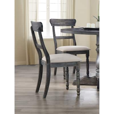 Best Master Furniture Weathered Gray Side Chair (Set of 2)