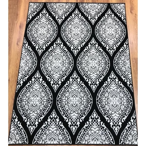 Antep Rugs Kashan King Collection 512 Area Rug Gray and Black - 5' x 7'
