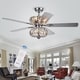 preview thumbnail 3 of 5, Warehouse of Tiffany Kyana Chrome Crystal 6-light 52-inch Ceiling Fan Hardwired/Remote