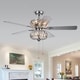 preview thumbnail 7 of 5, Warehouse of Tiffany Kyana Chrome Crystal 6-light 52-inch Ceiling Fan Pull Chain/Hardwired