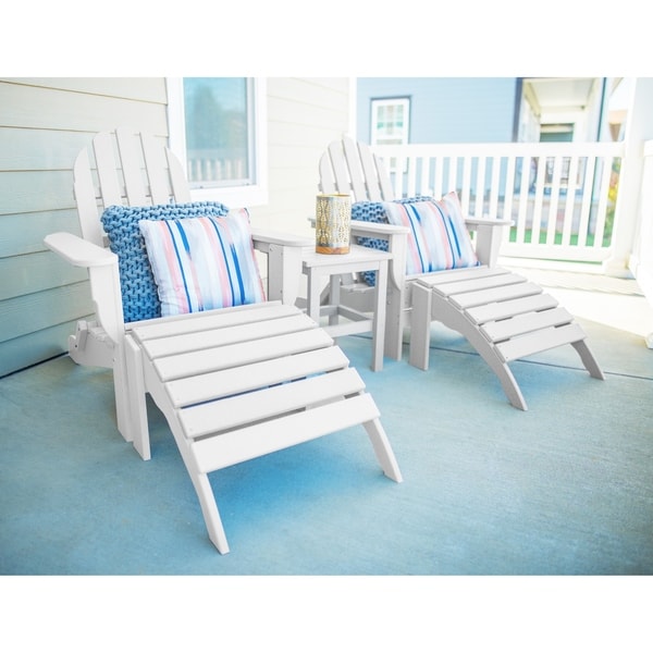 white adirondack chairs with footrest