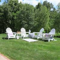 Wyndtree 6 Piece Recycled Plastic Folding Adirondack Chair and Side Table Set, Made in USA