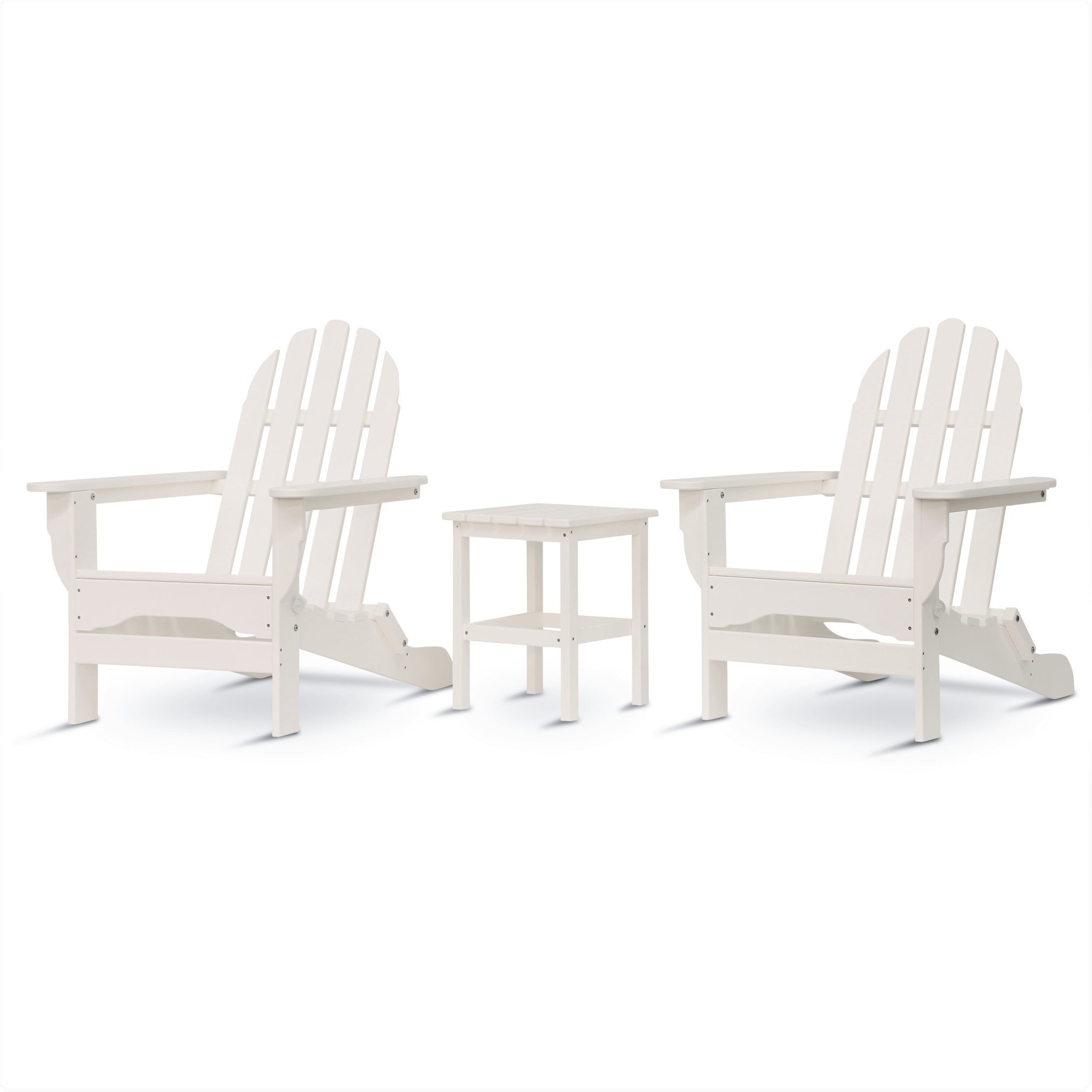 Nelson 3 Piece Recycled Plastic Folding Adirondack Chairs And Side Table Set By Havenside Home