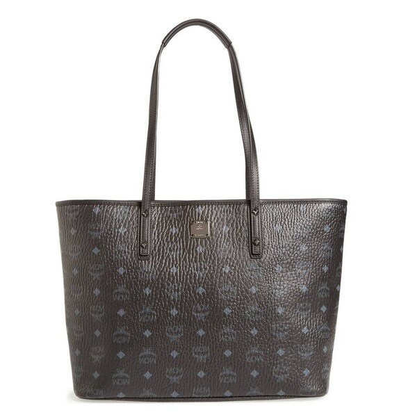 black shopper bag with zip