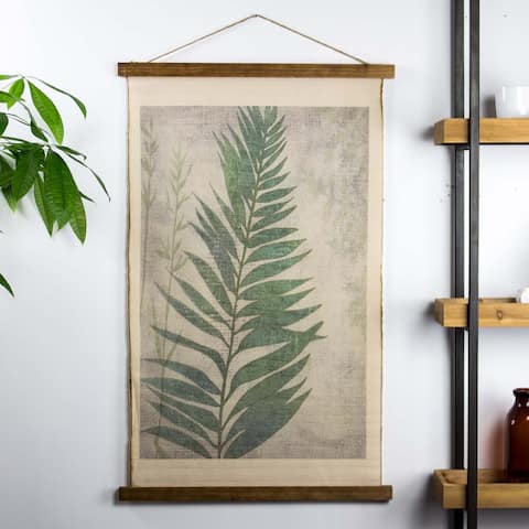 American Art Decor Leaf Wall Scroll Tapestry with Rope