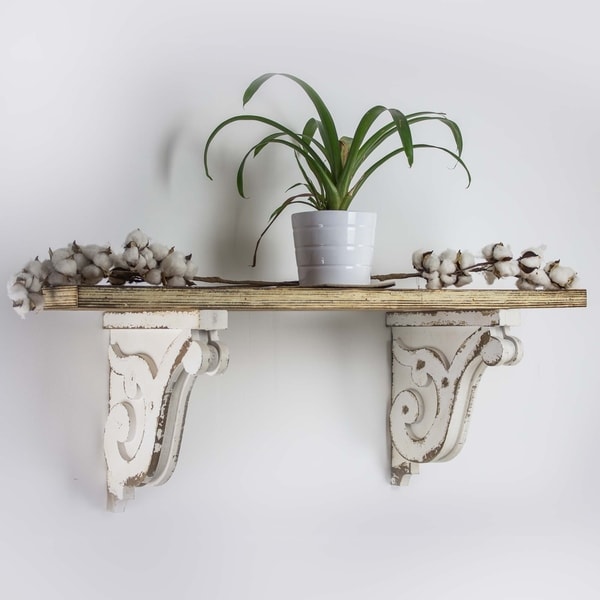 American Art Decor Wooden Corbels Farmhouse Shelf Brackets American Art Decor Wooden Corbels Farmhouse Shelf Brackets White