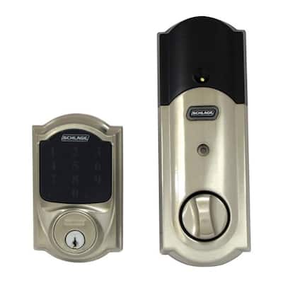 Schlage Satin Nickel Zinc Deadbolt w/Alarm