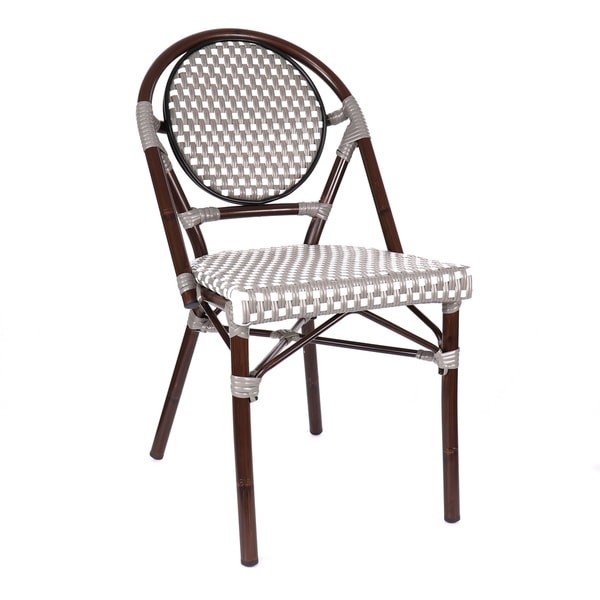 Le Marais Aluminum Wood Look-alike Stackable Bistro Chair