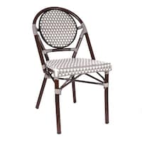 shop le marais aluminum wood look alike stackable bistro chair