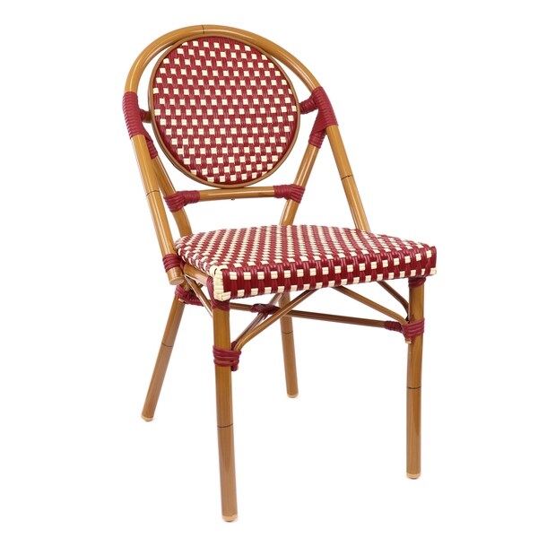 Le Marais Aluminum Wood Look Alike Stackable Bistro Chair Le Marais Aluminum Wood Look Alike Stackable Bistro Chair