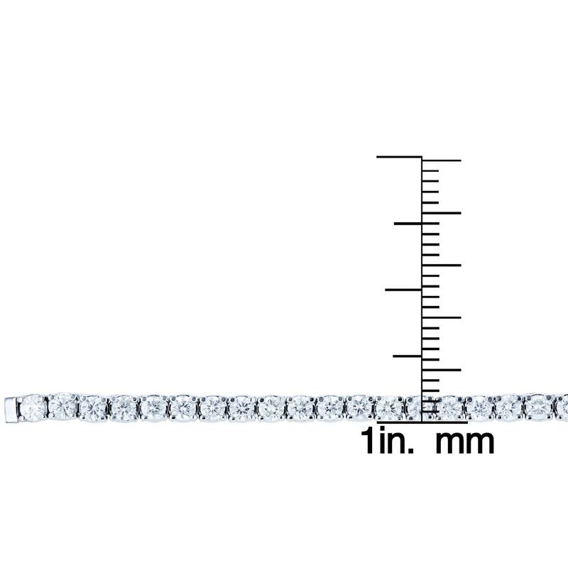 Annello by Kobelli 14k White Gold 1ct TDW Diamond Tennis Strand Bracelet, Fully Adjustable Length, 9.75" Extended
