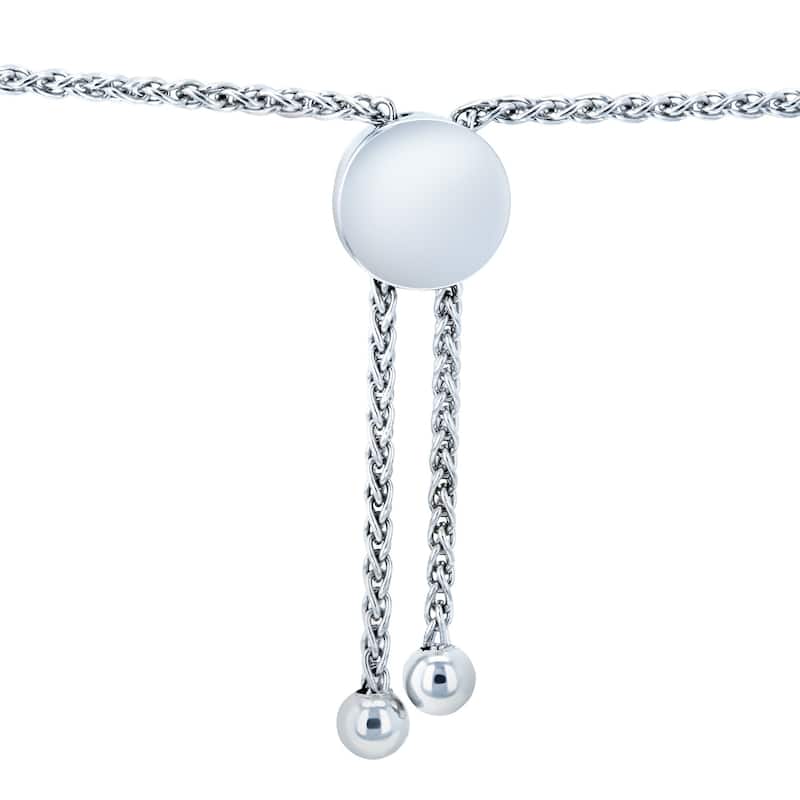 Annello by Kobelli 14k White Gold 1ct TDW Diamond Tennis Strand Bracelet, Fully Adjustable Length, 9.75" Extended