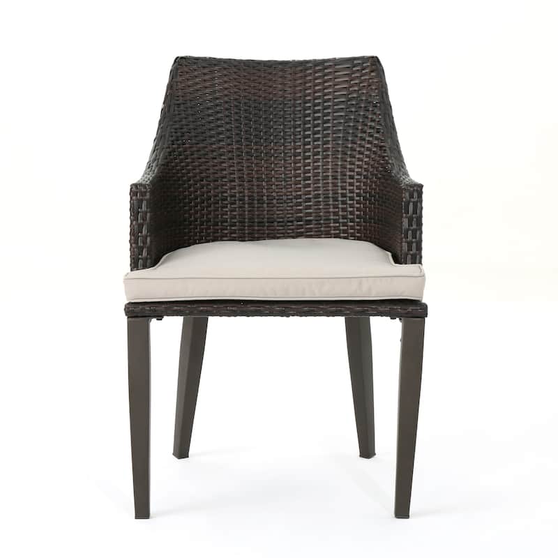 Hillhurst Outdoor Wicker Dining Chair with Cushions (Set of 4) by Christopher Knight Home