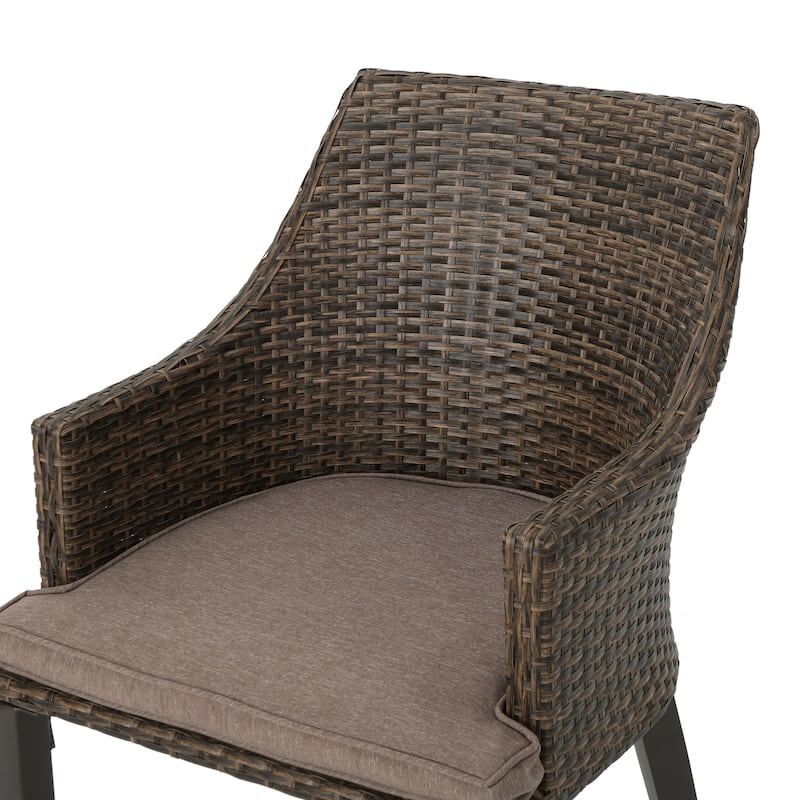 Hillhurst Outdoor Wicker Dining Chair with Cushions (Set of 4) by Christopher Knight Home