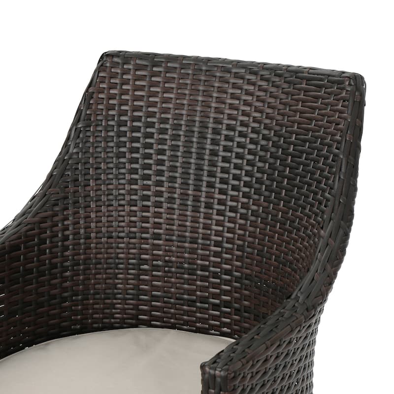 Hillhurst Outdoor Wicker Dining Chair with Cushions (Set of 4) by Christopher Knight Home