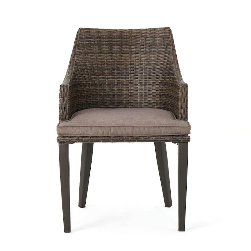 Hillhurst Outdoor Wicker Dining Chair with Cushions (Set of 4) by Christopher Knight Home