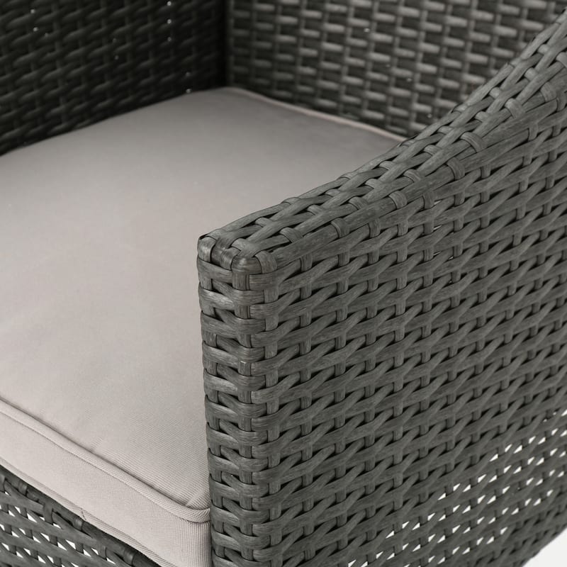 Antibes Outdoor Wicker Dining Chair with Cushions (Set of 4) by Christopher Knight Home