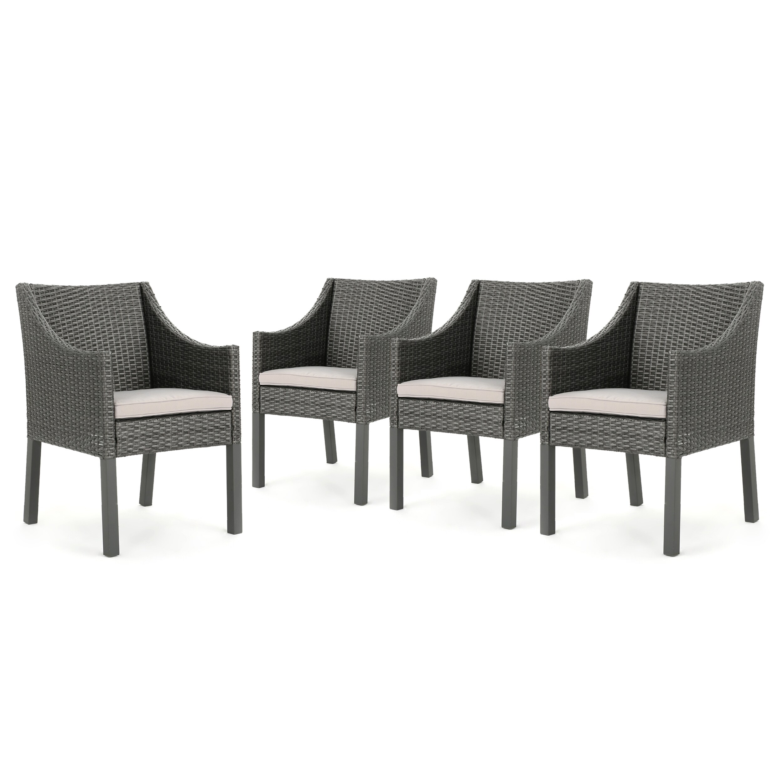 Antibes Outdoor Wicker Dining Chair With Cushions (set Of 4) By Christopher Knight Home