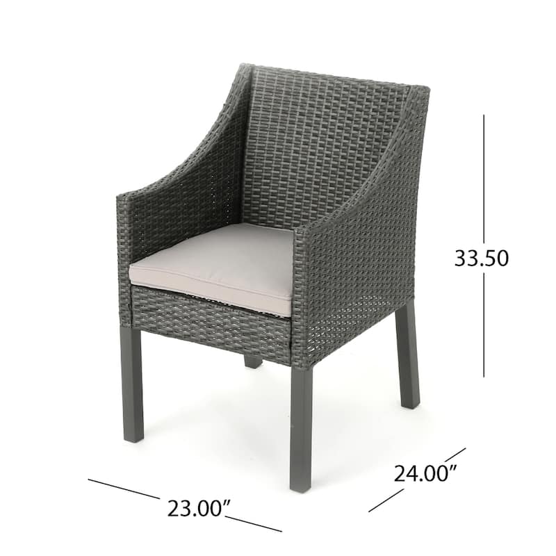 Antibes Outdoor Wicker Dining Chair with Cushions (Set of 4) by Christopher Knight Home