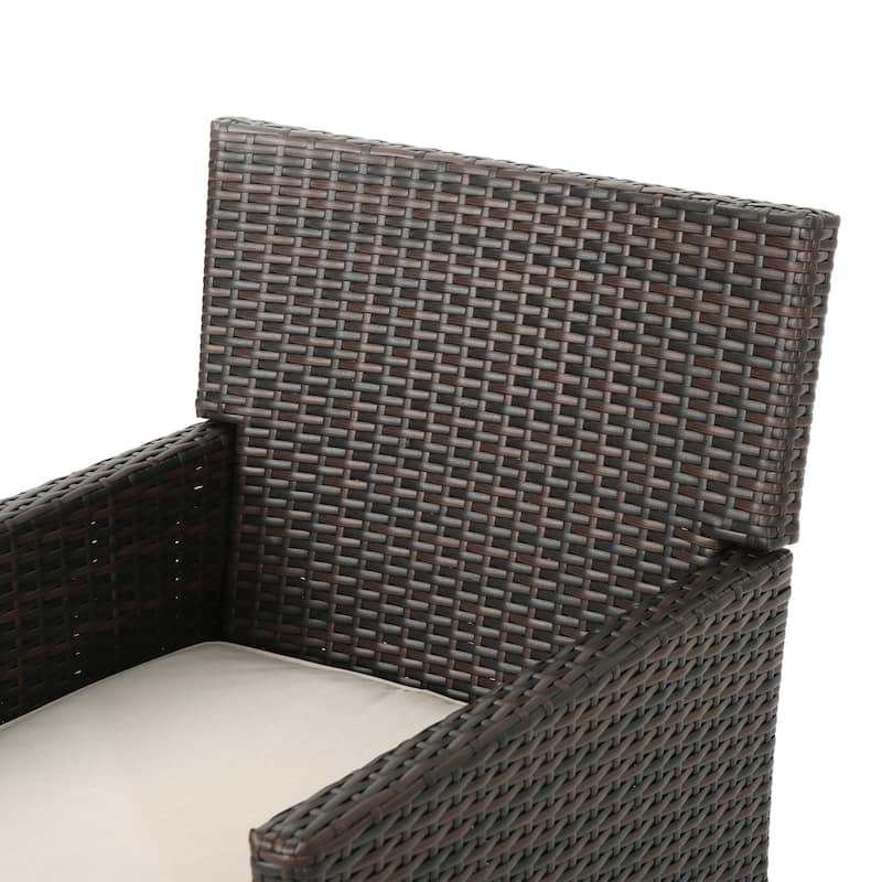 Cypress Outdoor Wicker Dining Chair with Cushions (Set of 4) by Christopher Knight Home