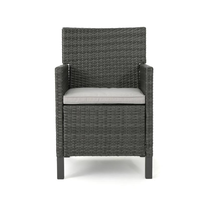 Cypress Outdoor Wicker Dining Chair with Cushions (Set of 4) by Christopher Knight Home