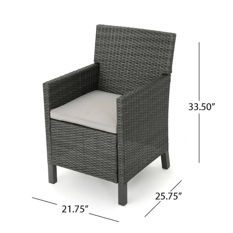Cypress Outdoor Wicker Dining Chair with Cushions (Set of 4) by Christopher Knight Home