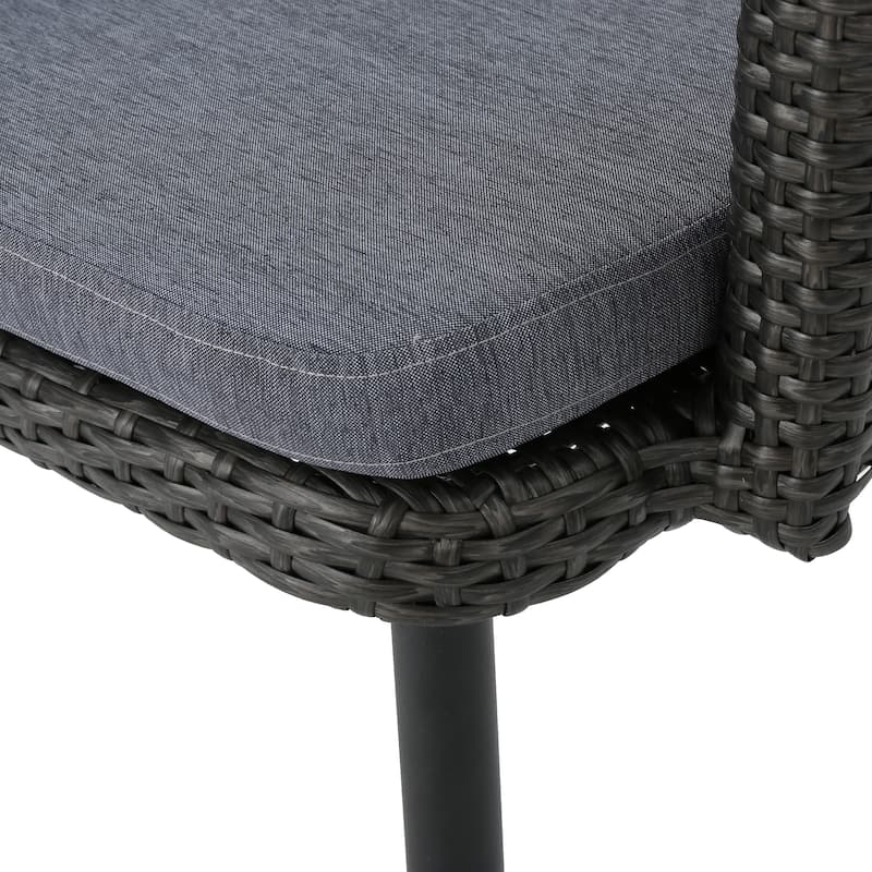 Iona Outdoor Wicker Dining Chair with Cushions (Set of 4) by Christopher Knight Home