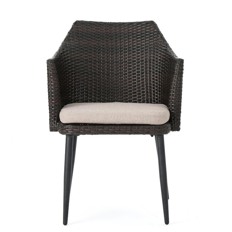 Iona Outdoor Wicker Dining Chair with Cushions (Set of 4) by Christopher Knight Home