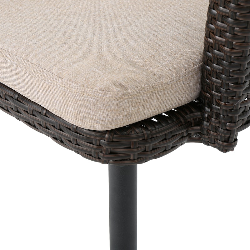 Iona Outdoor Wicker Dining Chair with Cushions (Set of 4) by Christopher Knight Home