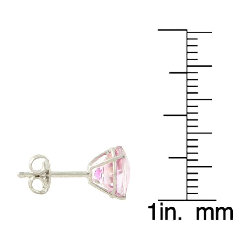 Sterling Silver 4.38ctw Pink Topaz Studs Earring 0.31"L