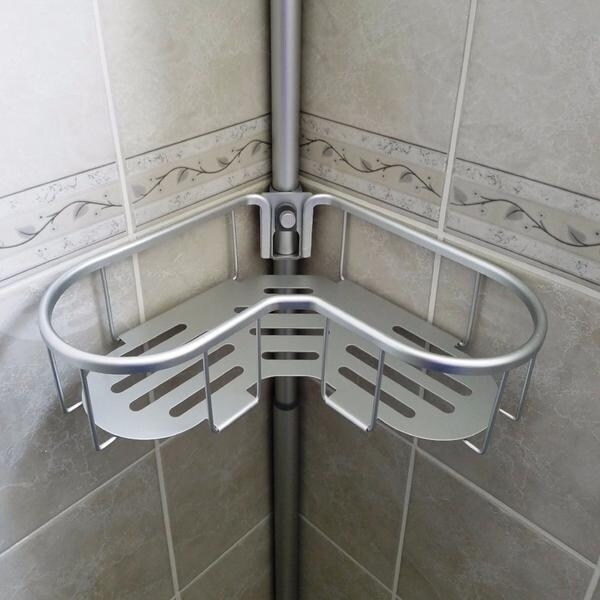 Flat Shelf Rustproof Shower Caddy, Satin Chrome, Corner Pole Caddy (As Is  Item) - Bed Bath & Beyond - 32176306