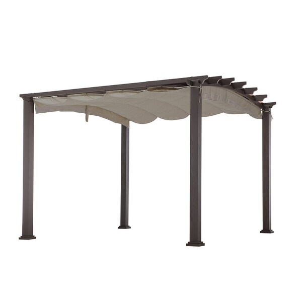 Sunjoy Brown Aluminum/Fabric/Steel 10-foot x 10-foot Arched Pergola