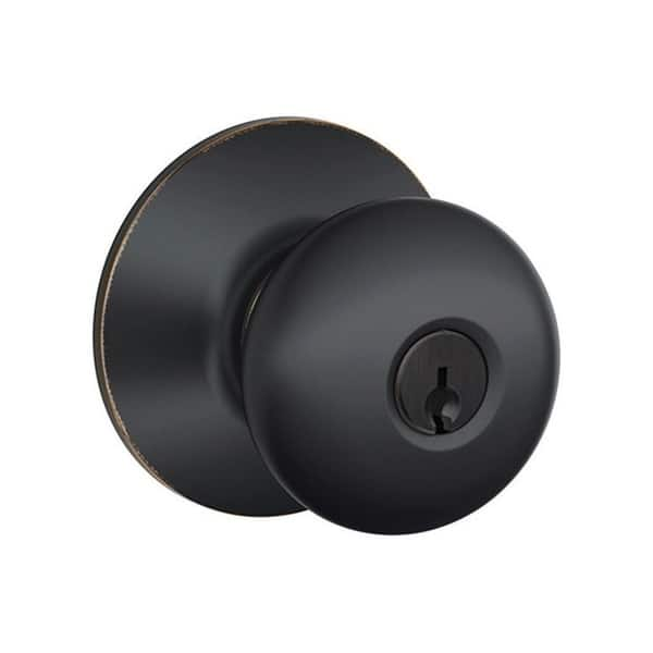 Schlage Traditional Entry Knobs Aged Bronze Brass 2 Grade - Bed Bath ...